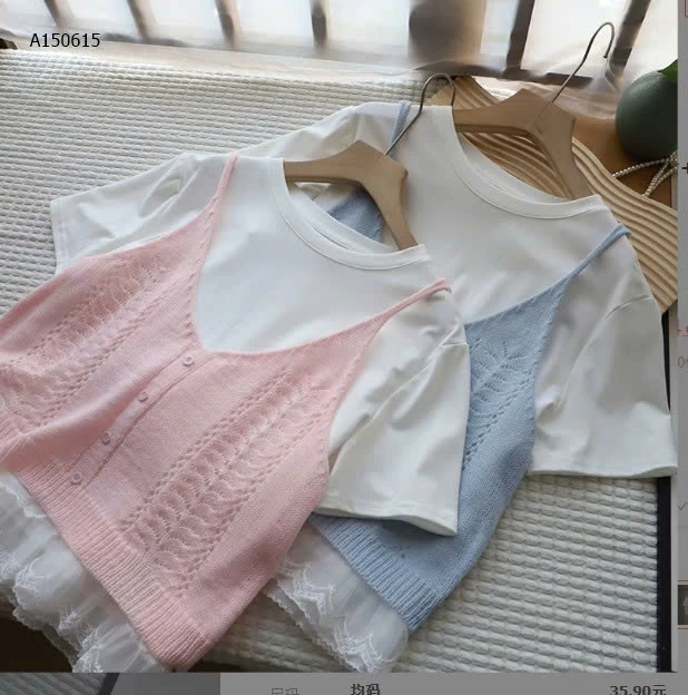 ÁO YẾM KÈM ÁO PHÔNG PHỐI REN-Sỉ 168k