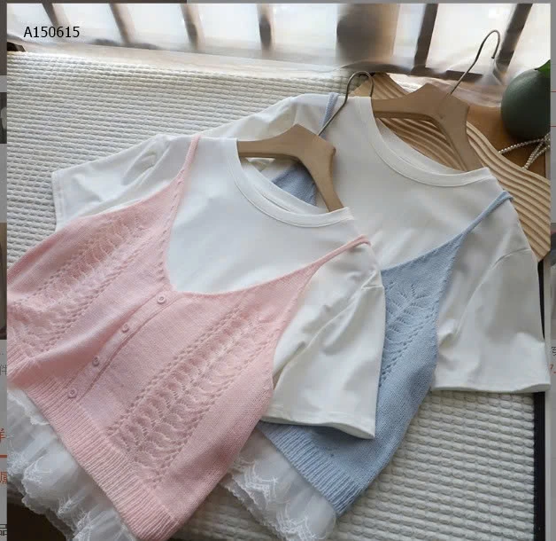 ÁO YẾM KÈM ÁO PHÔNG PHỐI REN-Sỉ 168k