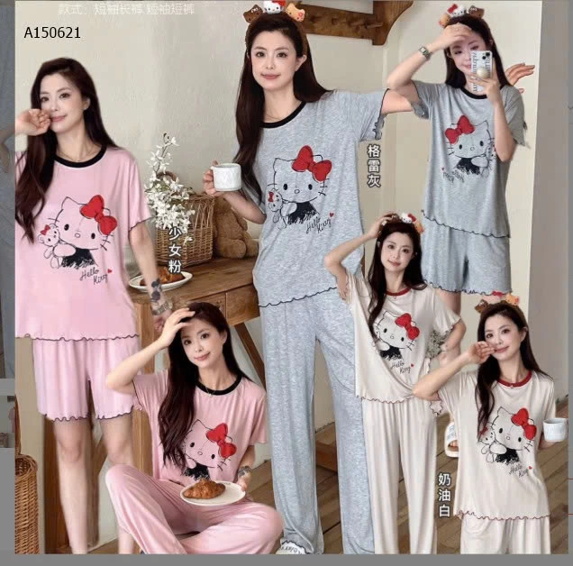 BỘ NGỦ KITTY THUN LẠNH JIEAINA - Sỉ giá  mẫu 1-3: 179k  mẫu 4-6: 206k 