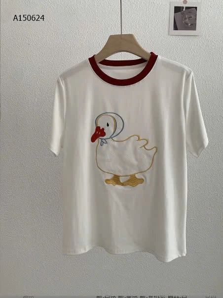 ÁO THÊU HÌNH PHỐI VIỀN CỔ-Sỉ  giá  số 1-3 mẫu vịt : 139k  số 4-6 mẫu nấm  : 149k 