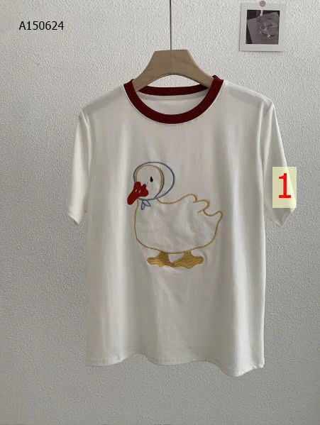 ÁO THÊU HÌNH PHỐI VIỀN CỔ-Sỉ  giá  số 1-3 mẫu vịt : 139k  số 4-6 mẫu nấm  : 149k 