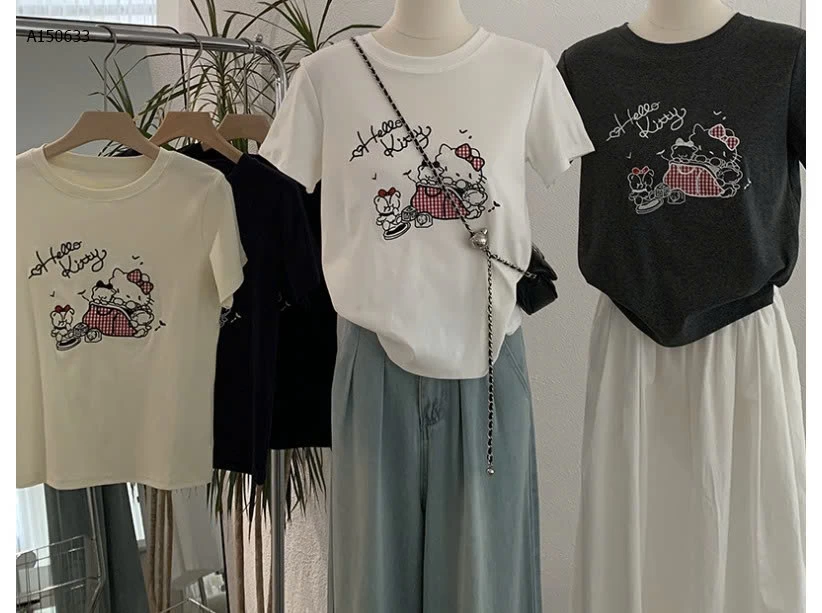 ÁO THUN THÊU KITTY-Sỉ 127k