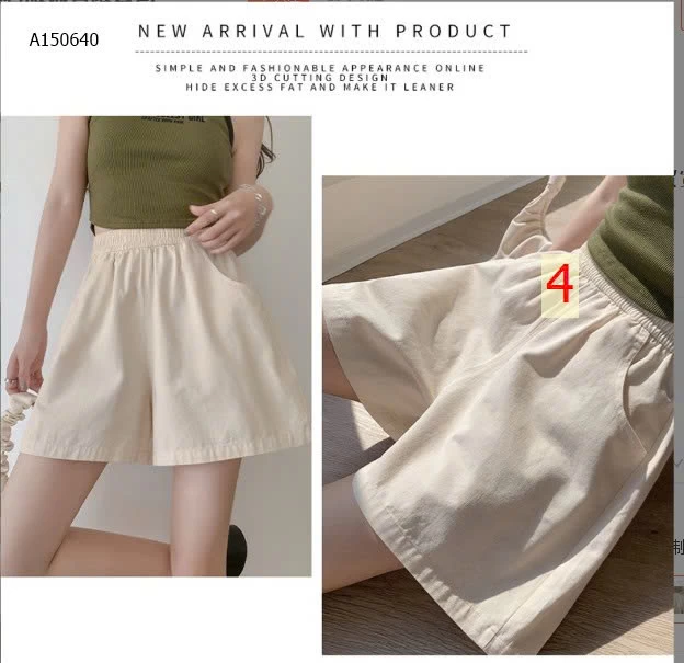  QUẦN SHORT ỐNG RỘNG CẠP CHUN NỮ  -Sỉ 62k
