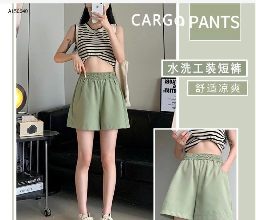  QUẦN SHORT ỐNG RỘNG CẠP CHUN NỮ  -Sỉ 62k