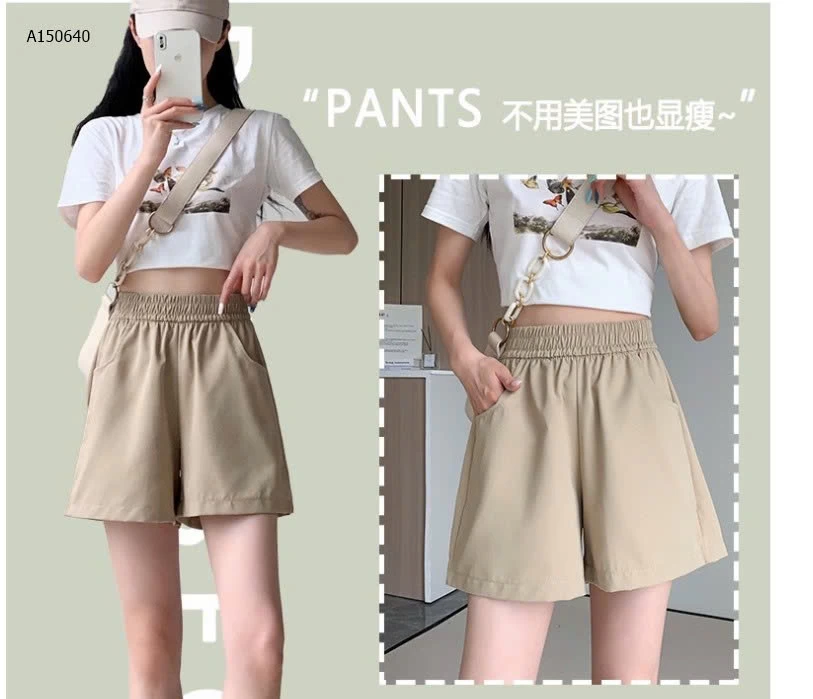  QUẦN SHORT ỐNG RỘNG CẠP CHUN NỮ  -Sỉ 62k