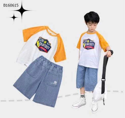 QUẦN SHORT JEAN CHỮ TÚI CHO BÉ TRAI-Sỉ 105k
