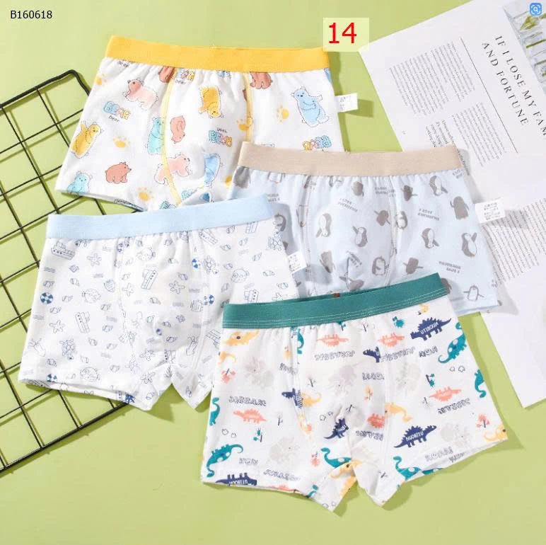 SET 4 QUẦN CHIP ĐÙI BÉ TRAI BÉ GÁI -Sỉ 80k/set 4c mix màu