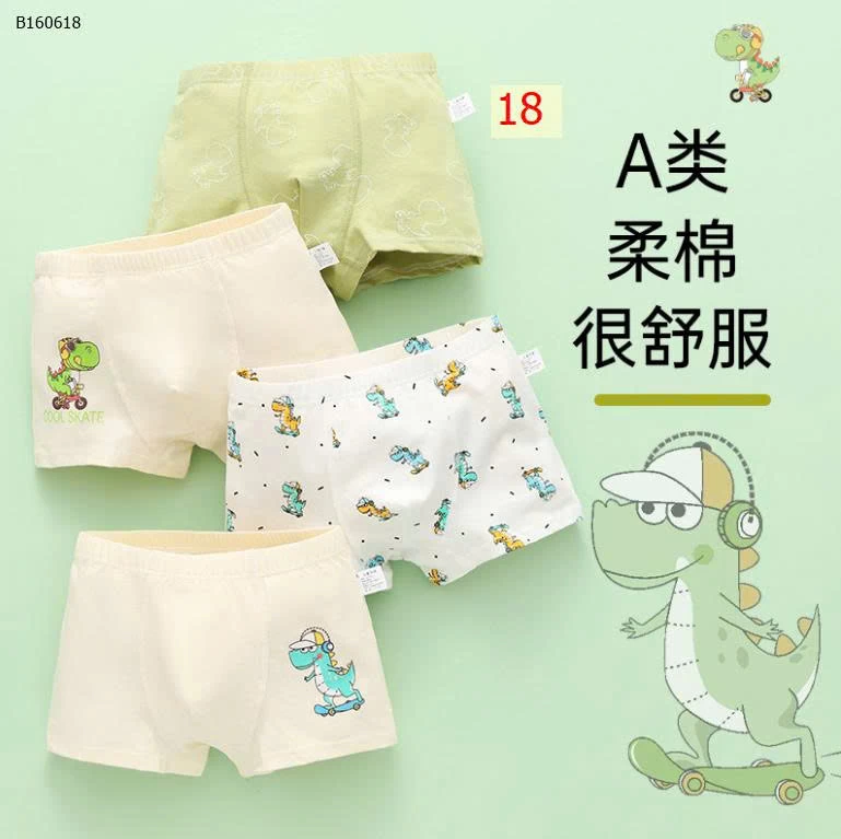 SET 4 QUẦN CHIP ĐÙI BÉ TRAI BÉ GÁI -Sỉ 80k/set 4c mix màu