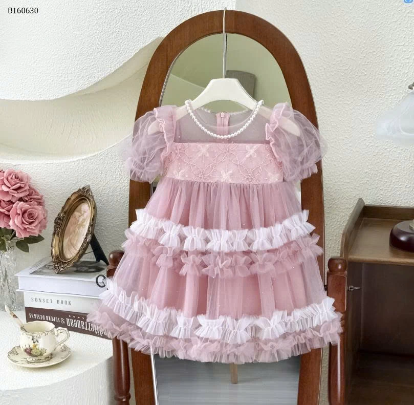 VÁY TẦNG XÒE TAY BỒNG BÉ GÁI-Sỉ 226k