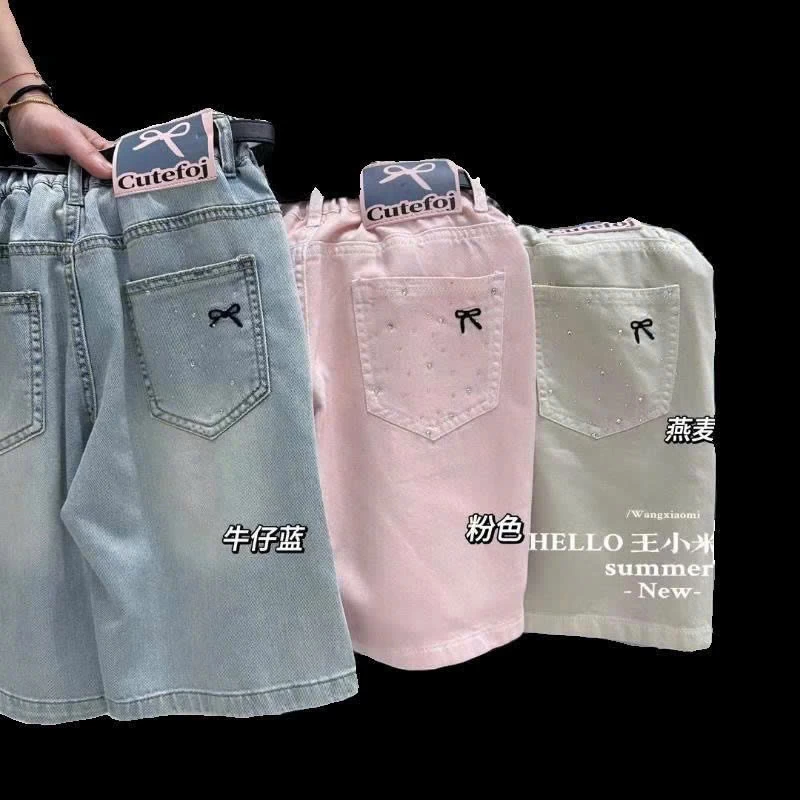 Quần short jean phối nơ siêu xinh - sỉ 130k