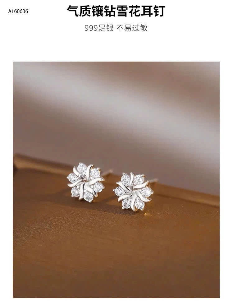 Hoa tai bông tuyết #LNIEER chính hãng - sỉ 108k