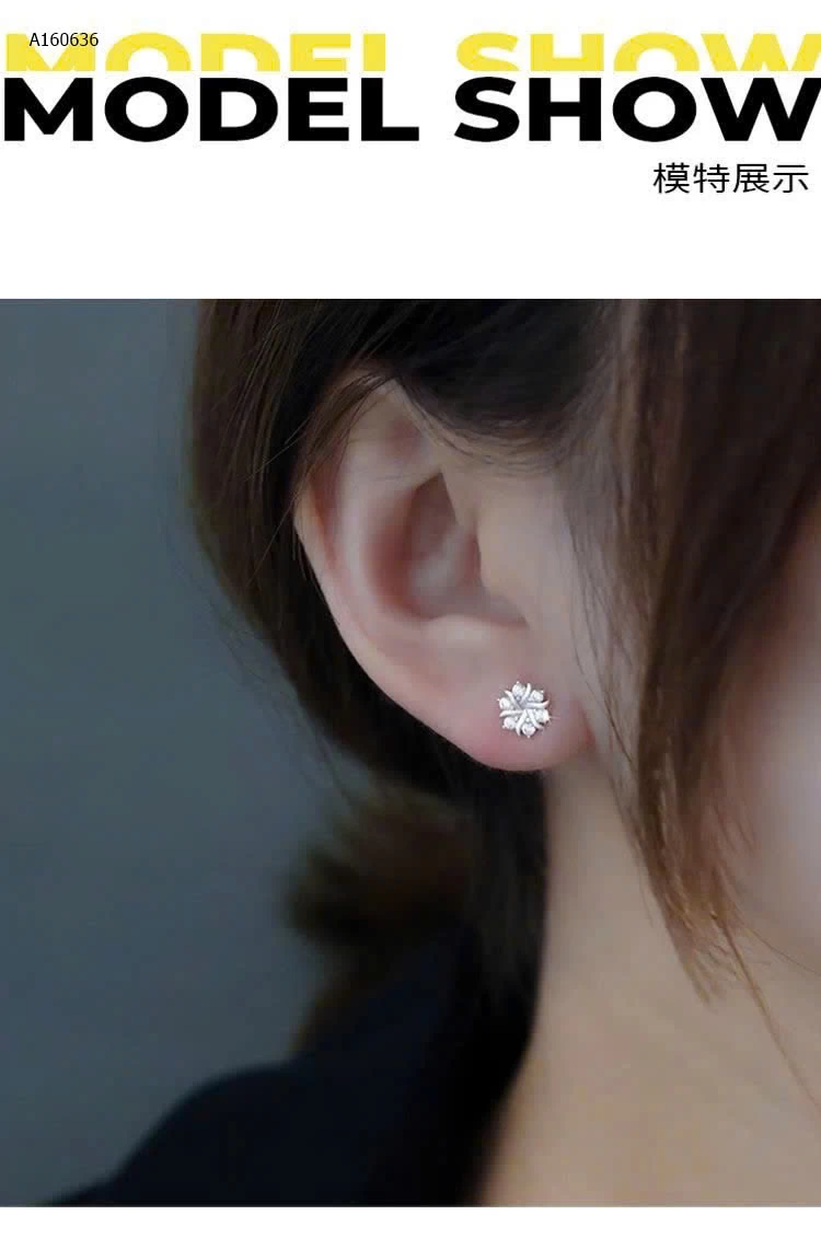 Hoa tai bông tuyết #LNIEER chính hãng - sỉ 108k