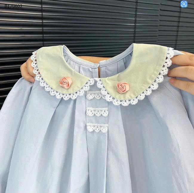 ÁO SƠ MI BÉ GÁI CỔ SEN-sỉ 125k