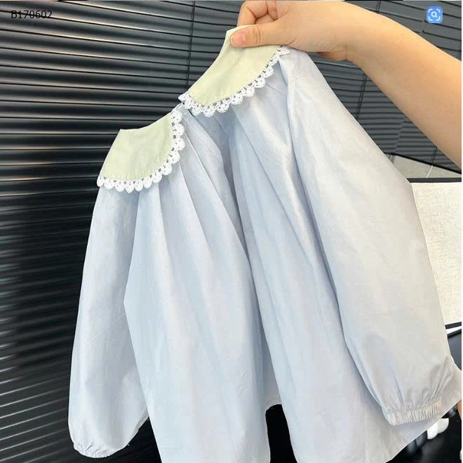 ÁO SƠ MI BÉ GÁI CỔ SEN-sỉ 125k