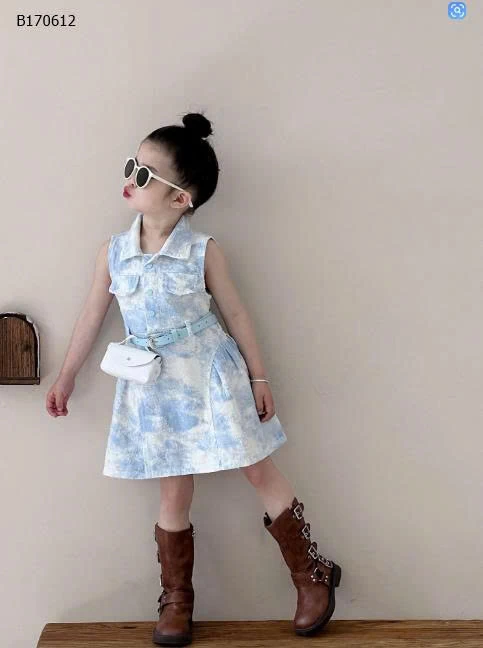 váy xanh sát nách bé gái -sỉ 240k