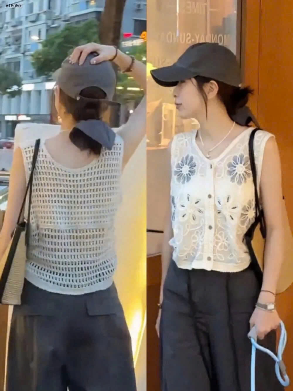 ÁO THÔ XƯỚC PHỐI LƯỚI THÊU HOA NỒI SÁT NÁCH - sỉ 159k