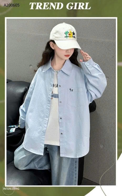 ÁO SƠ MI FORM RỘNG CHO BÉ GÁI – CHUẨN STYLE HÀN QUỐC-Sỉ 130k