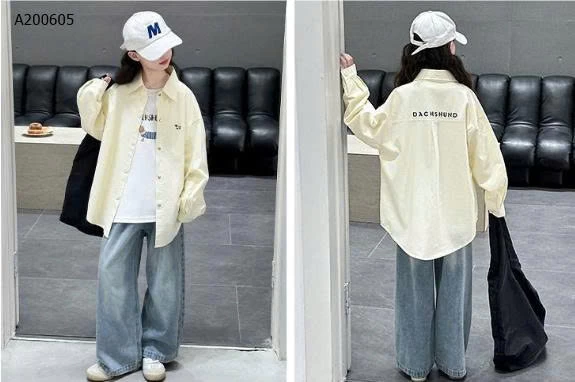 ÁO SƠ MI FORM RỘNG CHO BÉ GÁI – CHUẨN STYLE HÀN QUỐC-Sỉ 130k