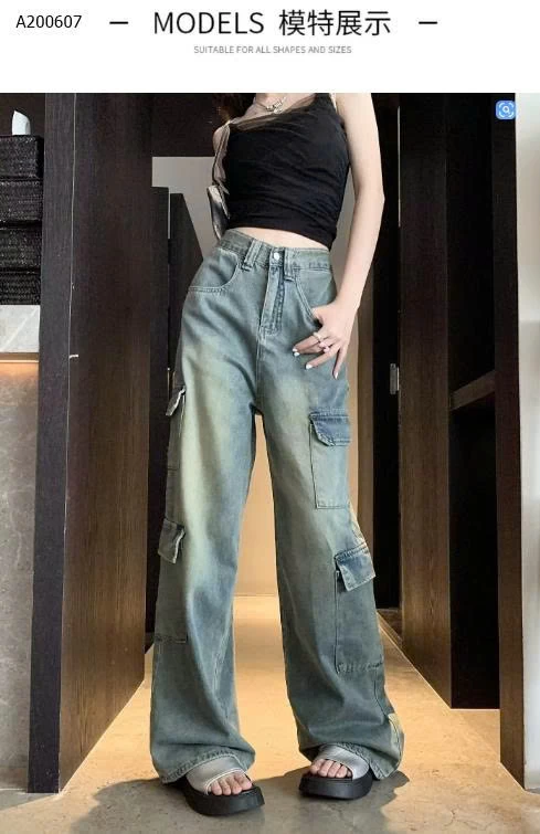 QUẦN JEAN SUÔNG TÚI HỘP- si 162k