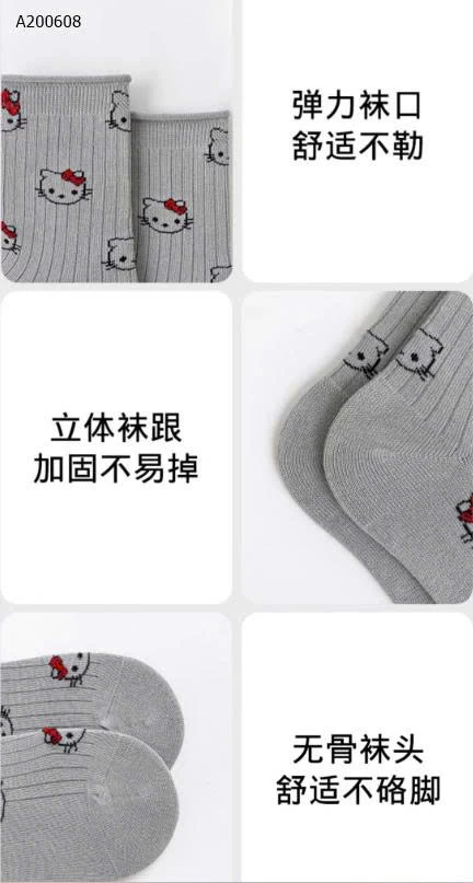 SET 3 ĐÔI TẤT HELLO KITTY  - Sỉ 47k/ set 3 đôi