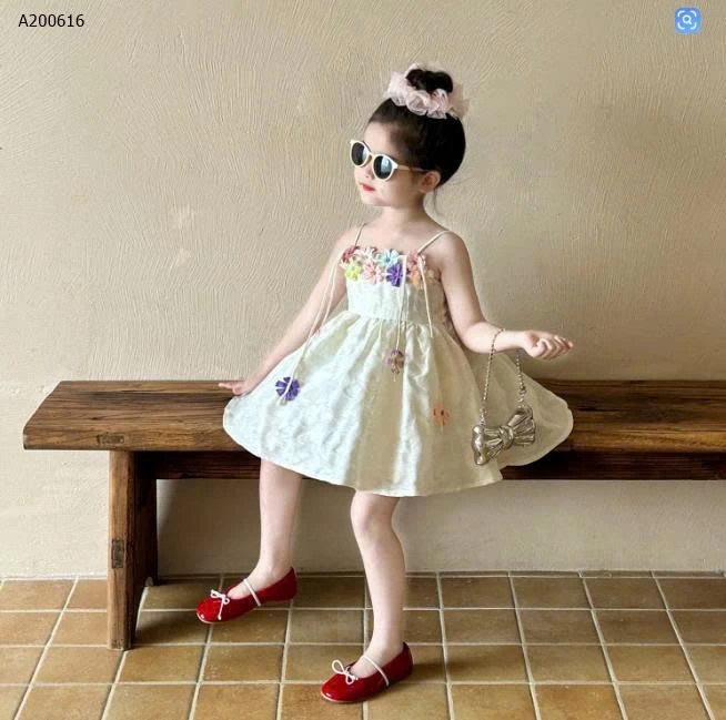 VÁY 2 DÂY ĐÍNH HOA BG - sỉ 245k