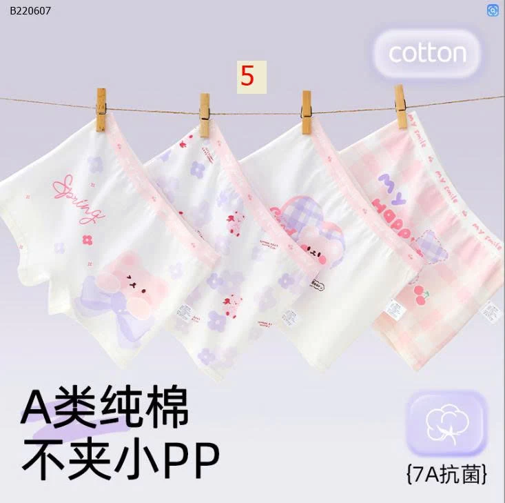 SET 4 QUẦN CHIP ĐÙI BÉ GÁI - Sỉ i 84k/1 set 4 chiếc