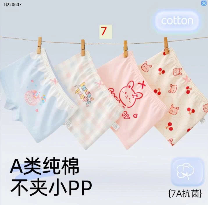 SET 4 QUẦN CHIP ĐÙI BÉ GÁI - Sỉ i 84k/1 set 4 chiếc