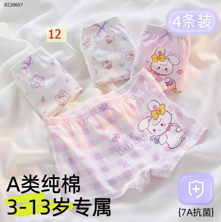 SET 4 QUẦN CHIP ĐÙI BÉ GÁI - Sỉ i 84k/1 set 4 chiếc