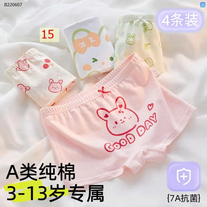 SET 4 QUẦN CHIP ĐÙI BÉ GÁI - Sỉ i 84k/1 set 4 chiếc