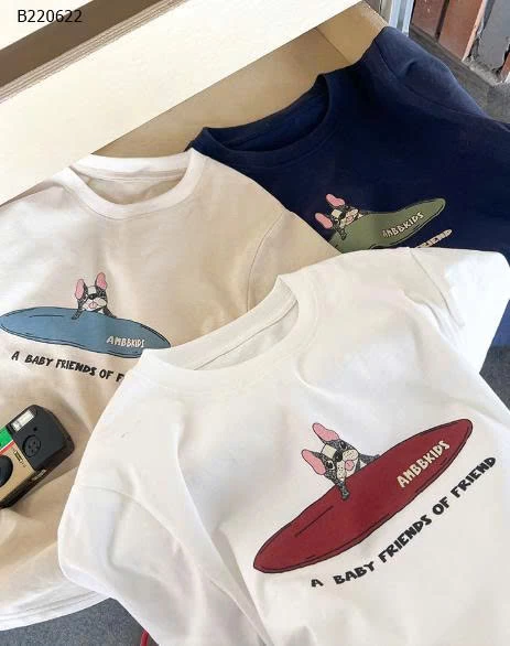 Áo thun tay ngắn in hình chú chó  AMBB cho bé-Sỉ 112k