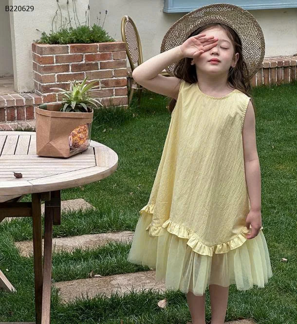 Váy lưới màu vàng cho bé AMBB-Sỉ 170k