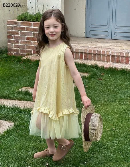 Váy lưới màu vàng cho bé AMBB-Sỉ 170k