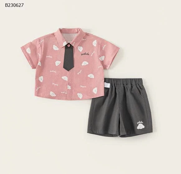 Bộ quần áo sơ mi mua hè phối quần short  nhà M.bang -Sỉ 213k