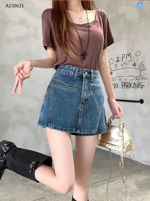 CHÂN VÁY DENIM DÁNG CHỮ A NỮ - sỉ 143k
