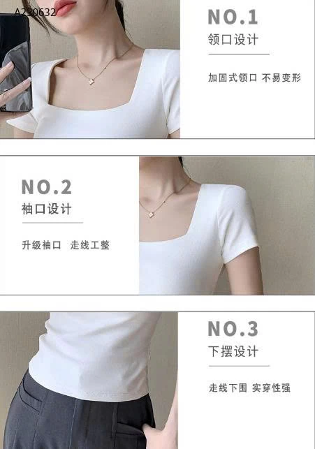 ÁO CỔ VUÔNG NỮ - sỉ 130k