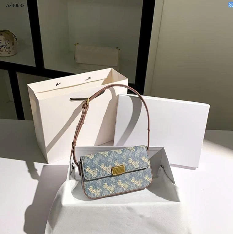 TÚI XÁCH MINI XE NGỰA DA PU XANH  - sỉ 125k