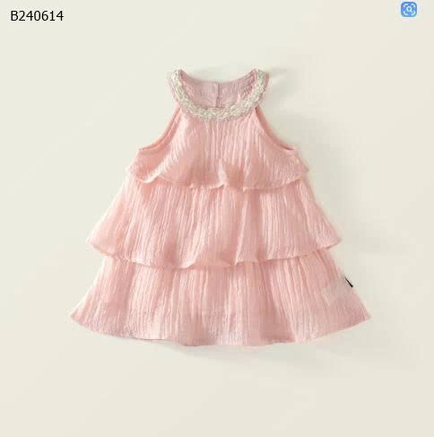 Váy xòe hồng hở vai cho bé gái nhà PREMIUM ICON-Sỉ 136K