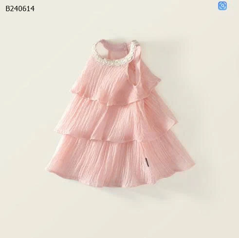 Váy xòe hồng hở vai cho bé gái nhà PREMIUM ICON-Sỉ 136K