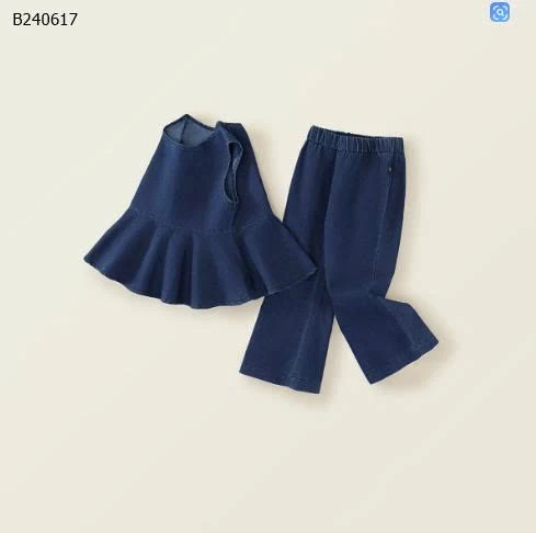 Bộ đồ denim cho bé gái nhà PREMIUM ICON-Sỉ 135k