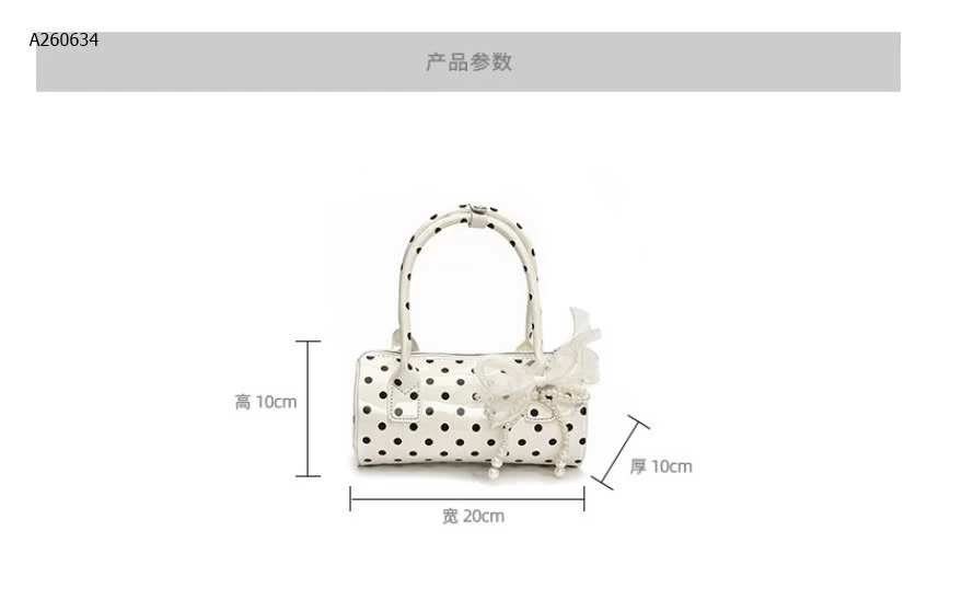 TÚI XÁCH THỜI TRANG CHẤM BI KÈM MÓC - sỉ 137k