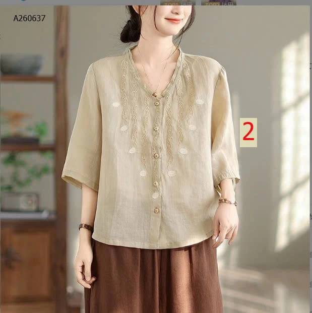  ÁO SƠ MI ĐŨI CỔ V NỮ - sỉ 119k