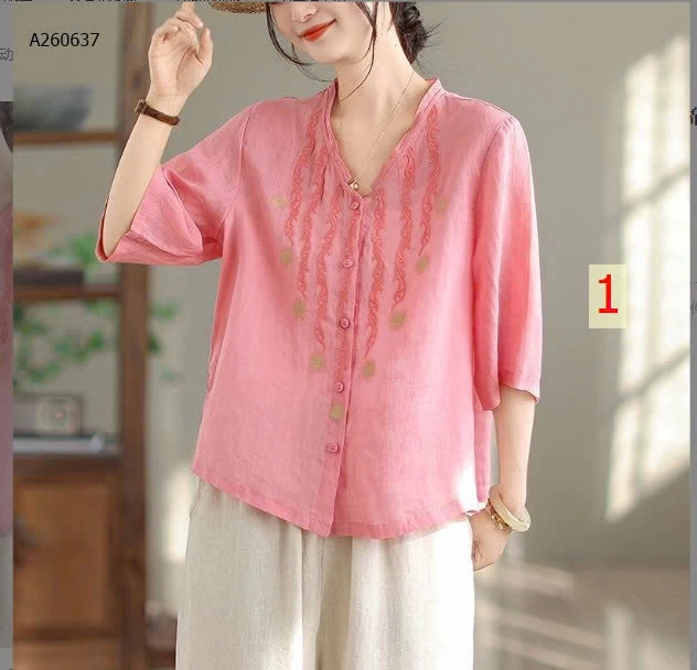  ÁO SƠ MI ĐŨI CỔ V NỮ - sỉ 119k