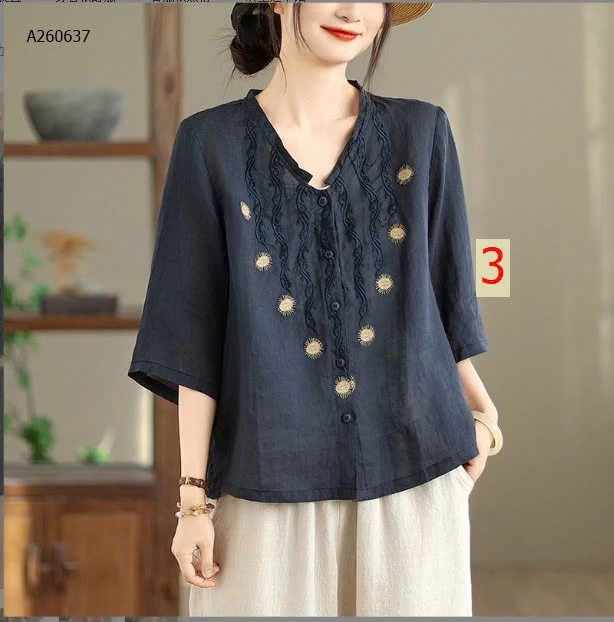  ÁO SƠ MI ĐŨI CỔ V NỮ - sỉ 119k