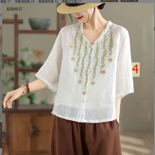  ÁO SƠ MI ĐŨI CỔ V NỮ - sỉ 119k