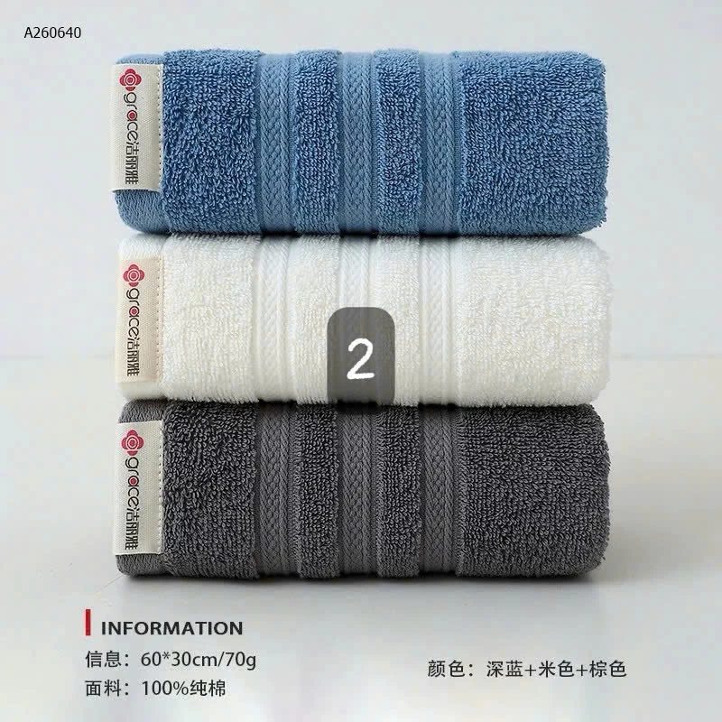 Set 3 khăn cotton kháng khuẩn công nghệ 5A hãng GRACE - sỉ 83k/set 3c
