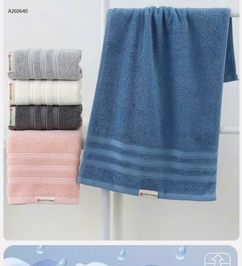 Set 3 khăn cotton kháng khuẩn công nghệ 5A hãng GRACE - sỉ 83k/set 3c