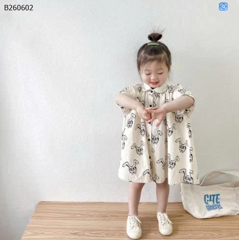 Váy xuông in họa tiết thỏ-Sỉ 112K