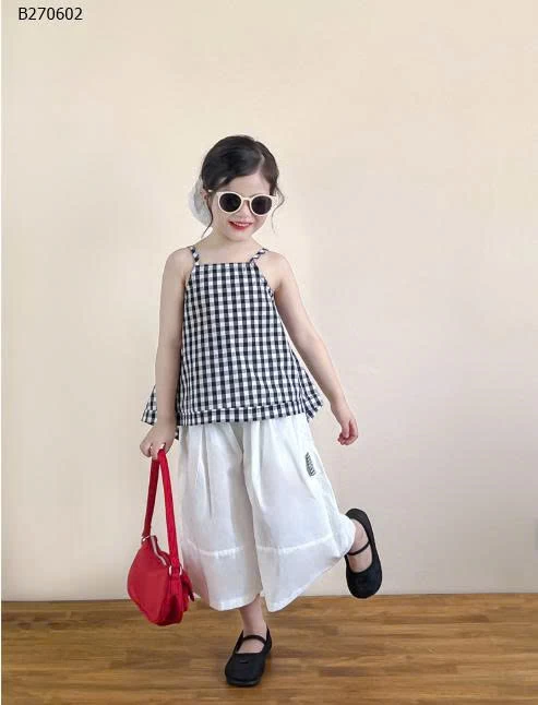 SET ÁO KẺ CARO MIX QUẦN ỐNG RỘNG BG-Sỉ áo: 135k  quần: 139k 