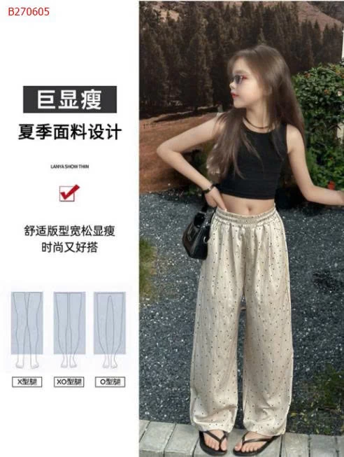 Quần dài ống đứng chấm bi mùa hè cho bé-sỉ 57k/c