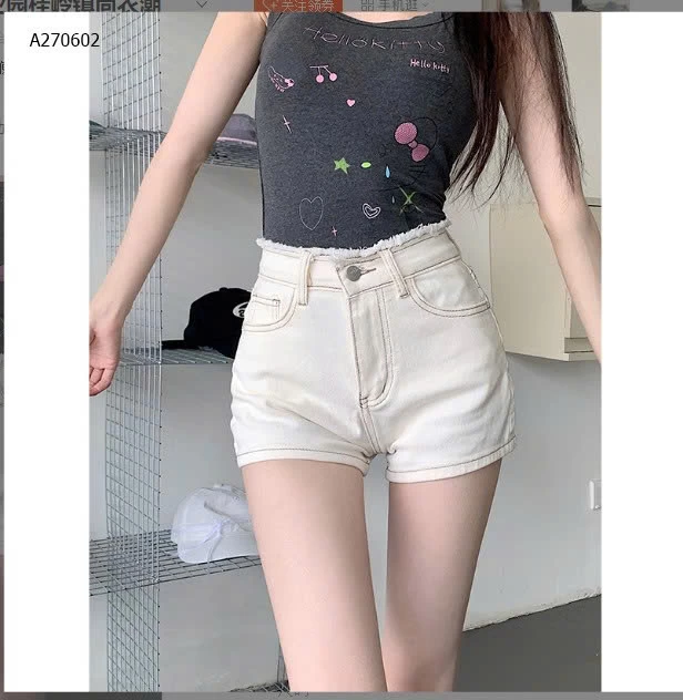QUẦN SHORT JEAN THÊU NƠ TÚI NỮ   - sỉ 143k